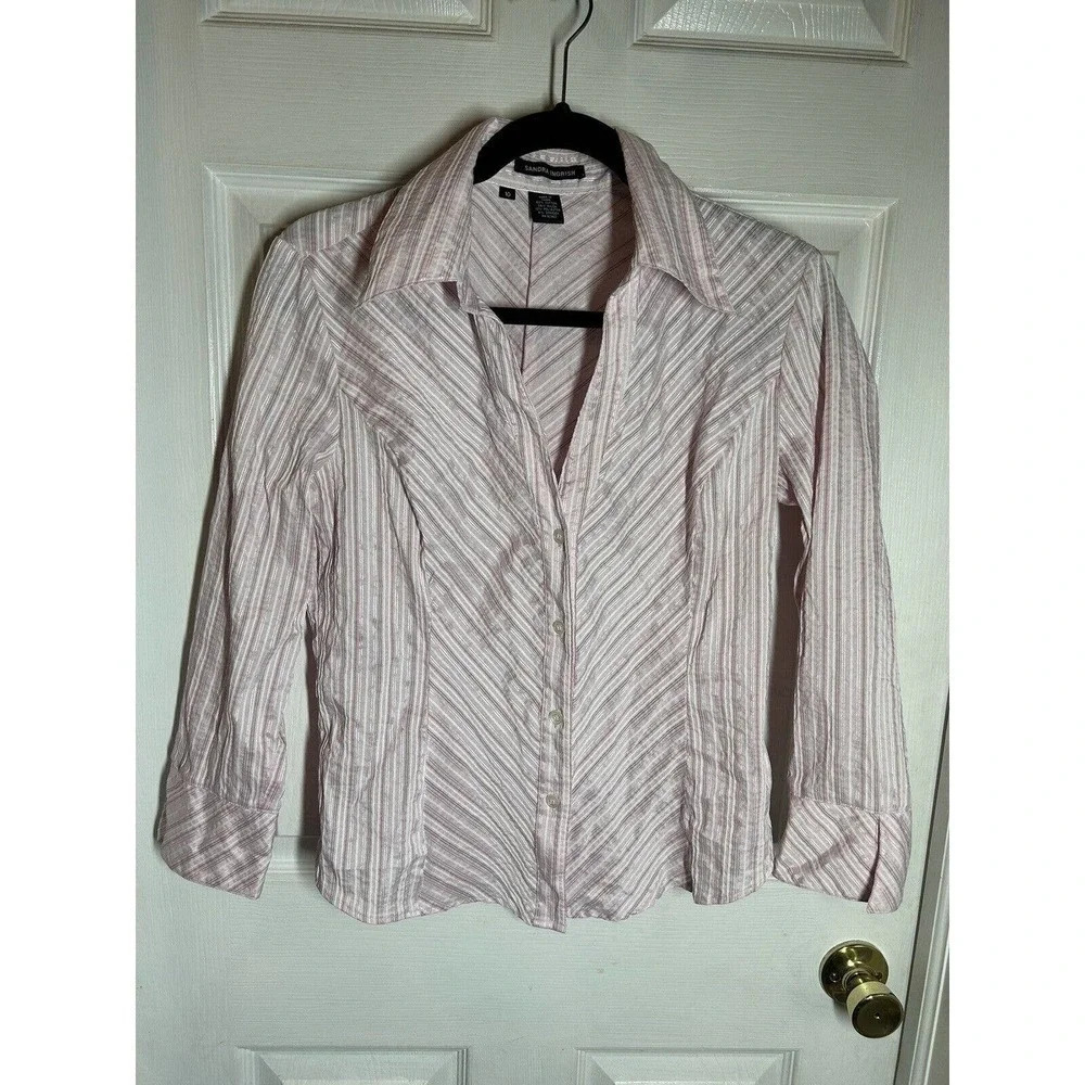 Sandra Ingush Women’s Button Down Tailored Top Size 10